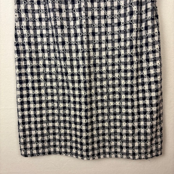 Melrose Y2K Navy White Gingham Plaid Mini Dress Cottagecore - Picture 4 of 7
